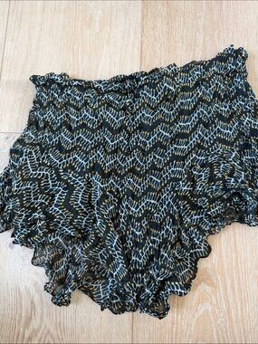 Isabel Marant Black, White & Mustard Patterned Ruffled Skirt